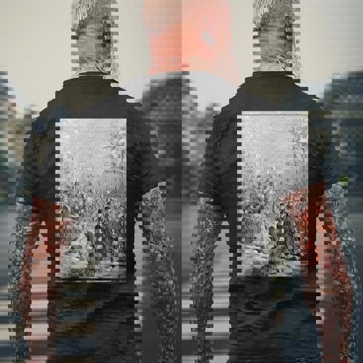 エルサレムへのイエスの参入 グスターヴ・ドーレ聖書芸術 メンズTシャツ バックプリント 高齢者への贈り物