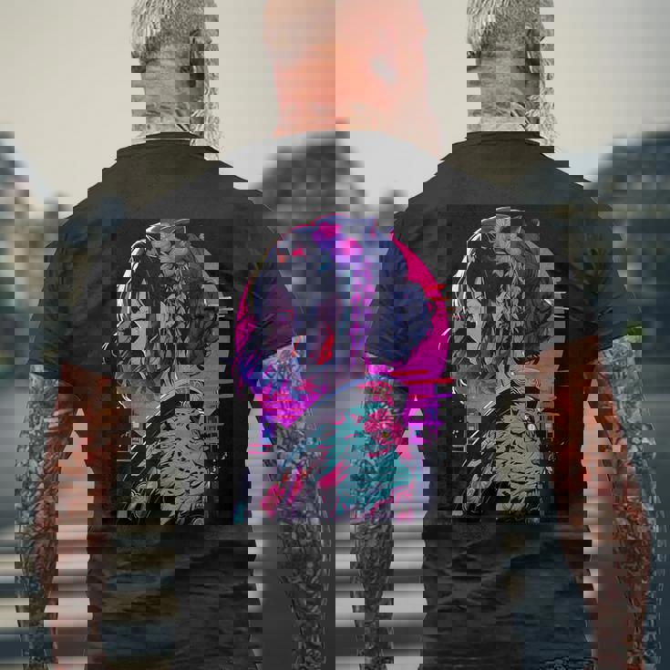 エレガントな芸者 日本の美デザインへのオマージュ メンズTシャツ バックプリント 高齢者への贈り物