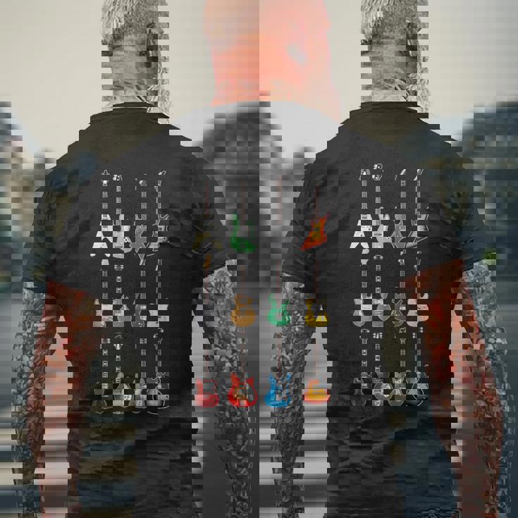 エレキギターデザイン-ヴィンテージギターコレクション メンズTシャツ バックプリント 高齢者への贈り物