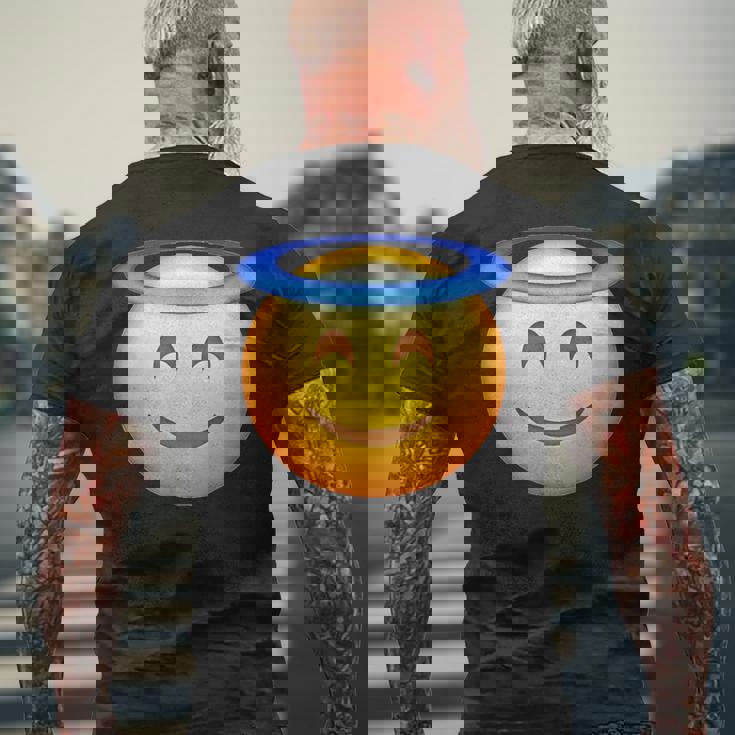 エンジェルスマイリー絵文字 メンズTシャツ バックプリント 高齢者への贈り物