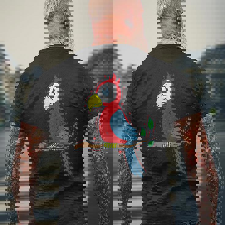 オウム エキゾチック トロピカル 動物 メンズTシャツ バックプリント 高齢者への贈り物