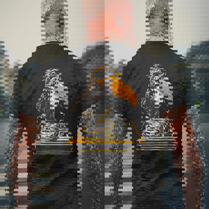 オオハシ Dj ターンテーブル Dj オオハシハウス ミュージック テクノ ビートメーカー メンズTシャツ バックプリント 高齢者への贈り物