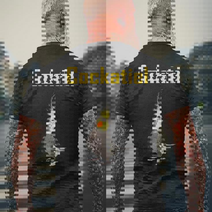 オカメインコ、オカメインコの飼い主のための面白いアイデア。 メンズTシャツ バックプリント 高齢者への贈り物