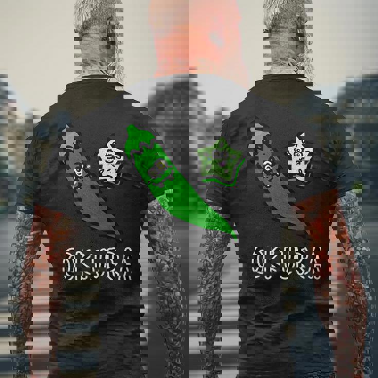 オクラさん メンズTシャツ バックプリント 高齢者への贈り物