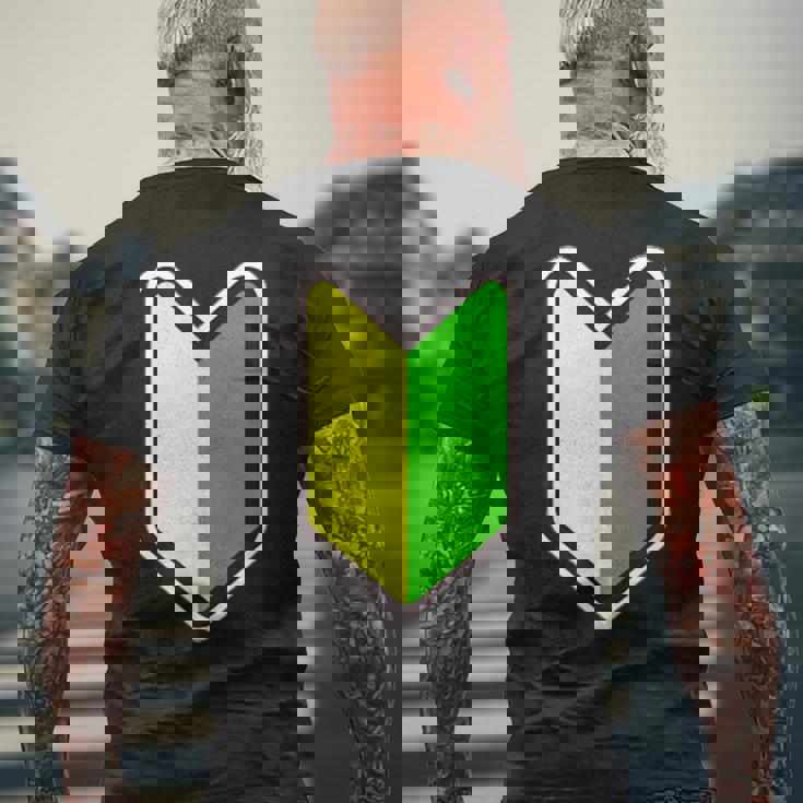 オリジナル個性派パロディ日本の道路交通法標識初心者マークプリント メンズTシャツ バックプリント 高齢者への贈り物