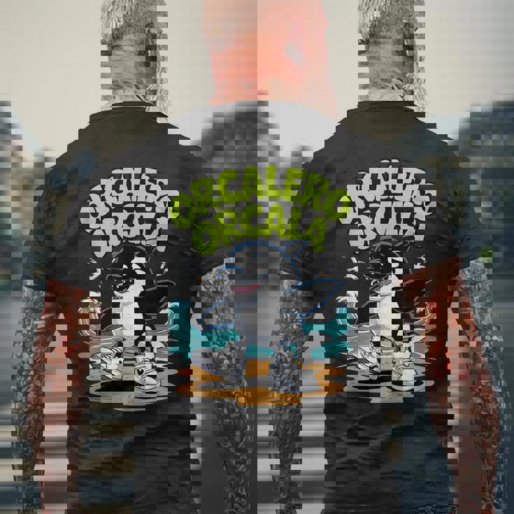 オルカレロ オルカラ イタリアンシャチ ブレイン ミーム メンズTシャツ バックプリント 高齢者への贈り物