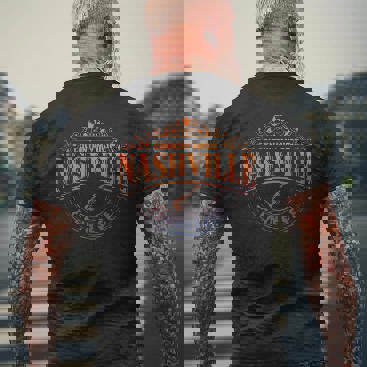 オンブレ カントリーミュージック テネシー州ナッシュビル バケーション お土産 メンズTシャツ バックプリント 高齢者への贈り物