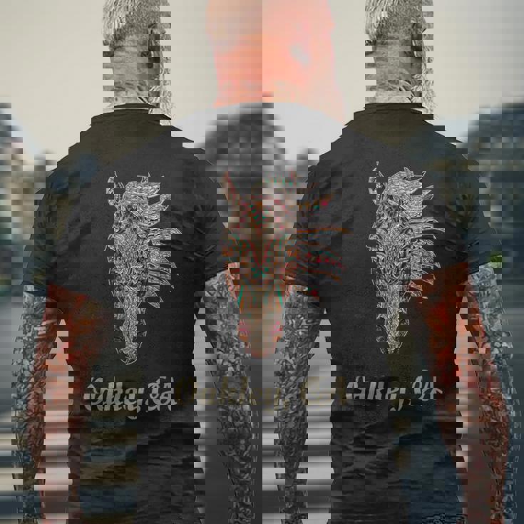 オークリー、カリフォルニア幾何学 トライバルカントリーアート メンズTシャツ バックプリント 高齢者への贈り物