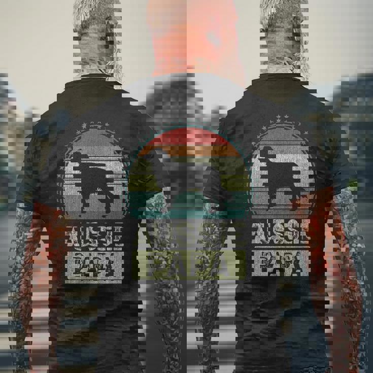 オージー・パパ オーストラリアン・シェパード メンズTシャツ バックプリント 高齢者への贈り物