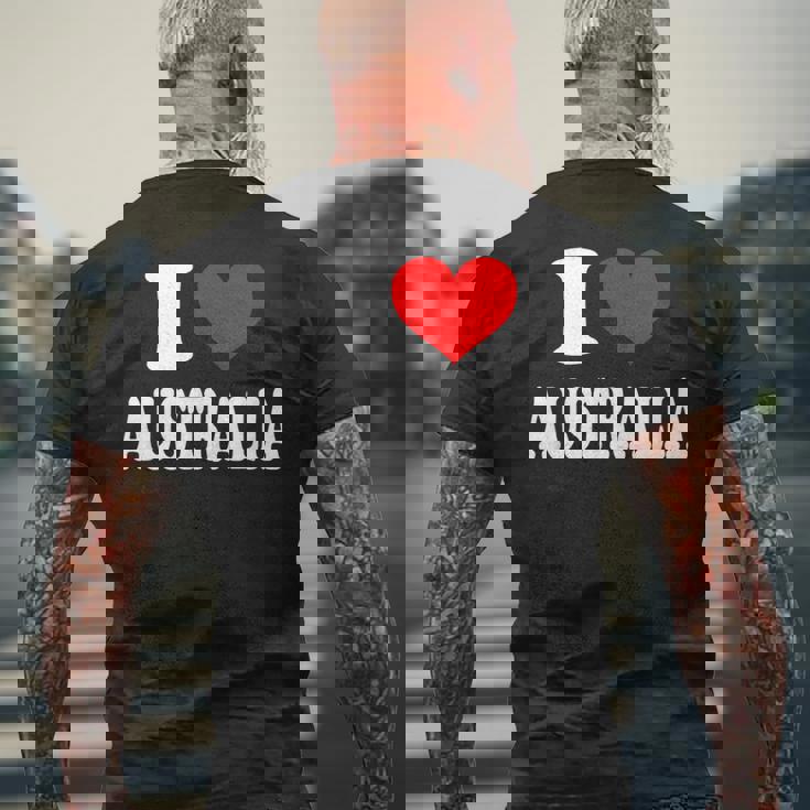 オーストラリア アイ・ハート・オーストラリア アイ・ラブ・オーストラリア メンズTシャツ バックプリント 高齢者への贈り物