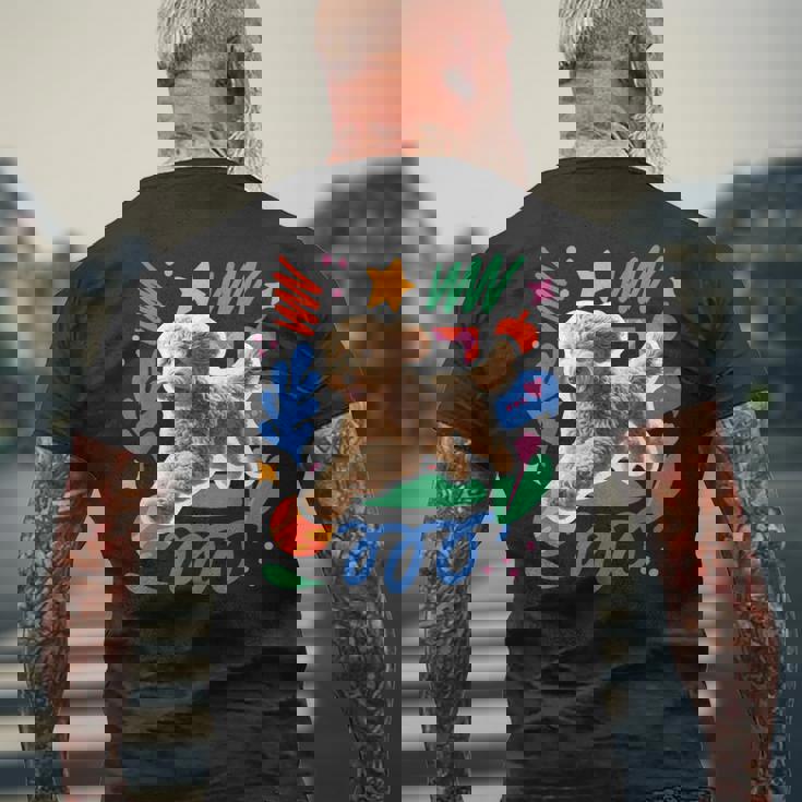 オーストラリアンラブラドゥードル 遊び心のあるデザイン犬 メンズTシャツ バックプリント 高齢者への贈り物