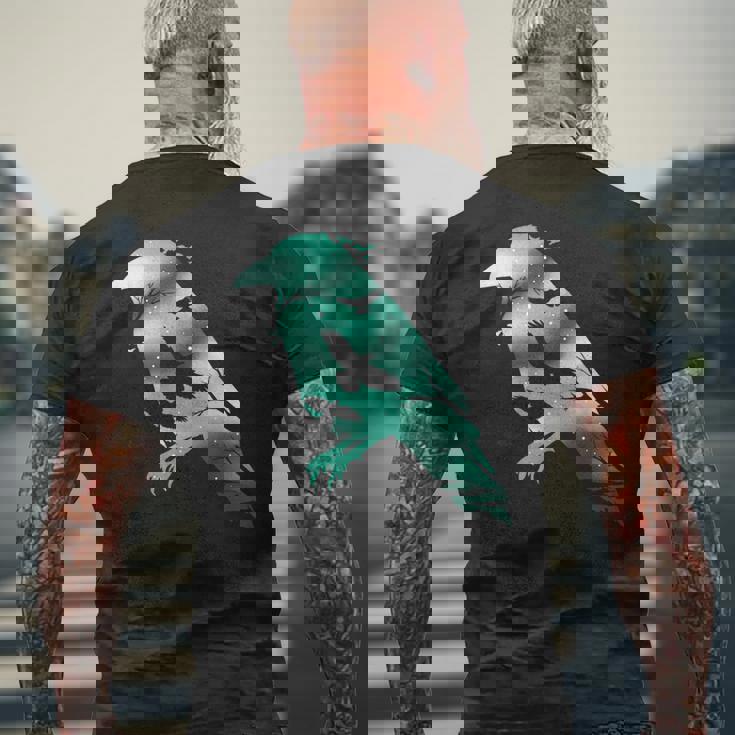 オーディンブラックカラスギフトバイキングレイヴンシルエット メンズTシャツ バックプリント 高齢者への贈り物