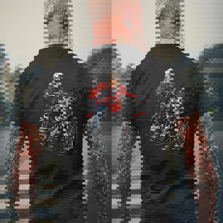 オートバイ アメリカン バイク おもしろ パロディ バイカー トランプ ライダー クルーザー モーターサイクル No3 メンズTシャツ バックプリント 高齢者への贈り物