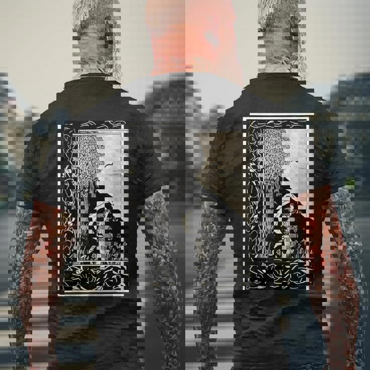 オーブリー・ビアズリー作「女に似た悪魔」1893 メンズTシャツ バックプリント 高齢者への贈り物