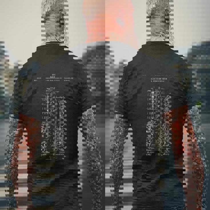 オーボエ特許 音楽 メンズTシャツ バックプリント 高齢者への贈り物