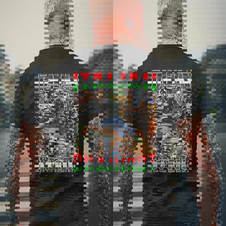 オールイタリアンブレインローミーム-イタリアンブレインロット メンズTシャツ バックプリント 高齢者への贈り物