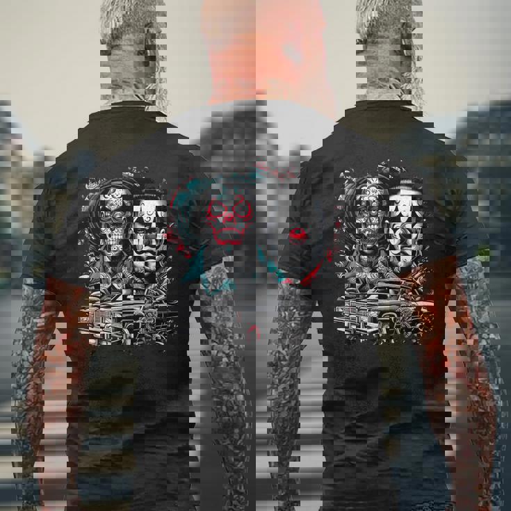 オールドスクールチョロチカーノギャングスターアート メンズTシャツ バックプリント 高齢者への贈り物