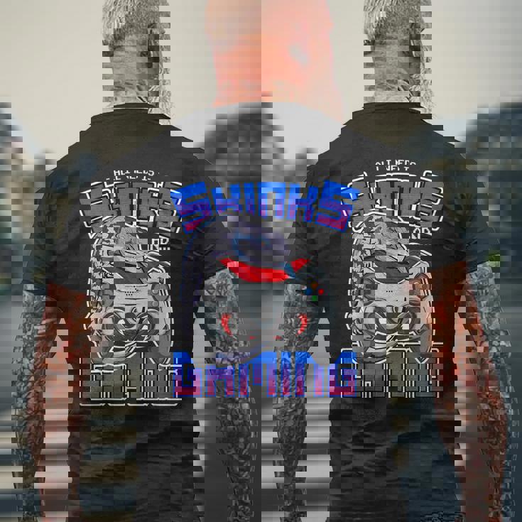 オール・アイ・ニード・イズ・アオジタトカゲとゲーム・ビデオゲーム・爬虫類 メンズTシャツ バックプリント 高齢者への贈り物