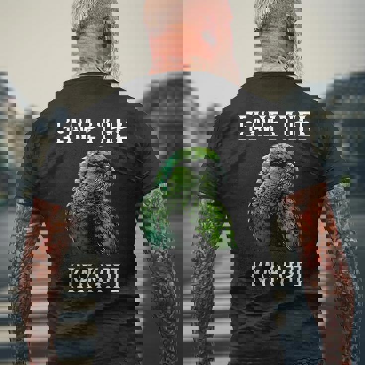 カカポ オウム ニュージーランド カカポ 鳥ave The Kakapo メンズTシャツ バックプリント 高齢者への贈り物