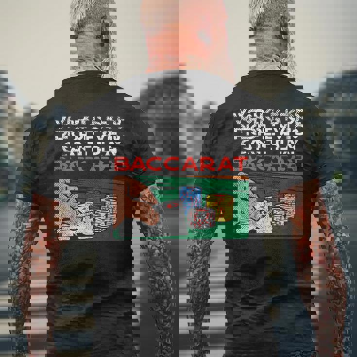 カジノバカラ ギャンブルデザイン ラスベガス、ギャンブラーベッティング メンズTシャツ バックプリント 高齢者への贈り物