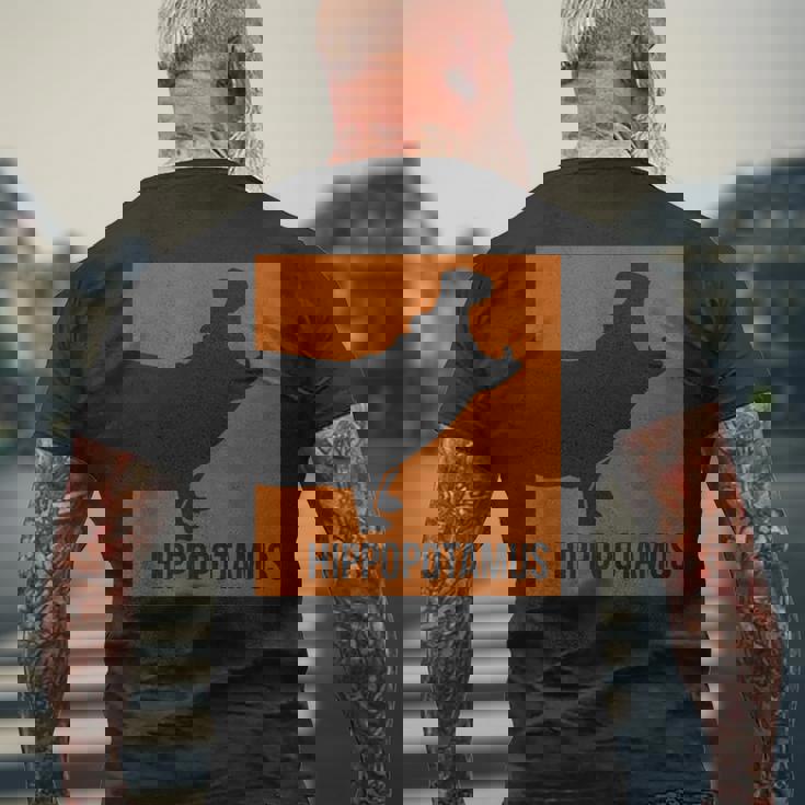 カバ 動物 カバ メンズTシャツ バックプリント 高齢者への贈り物