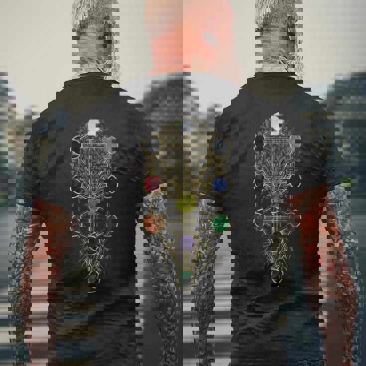 カバラ 生命の樹 Etz Hayim メンズTシャツ バックプリント 高齢者への贈り物