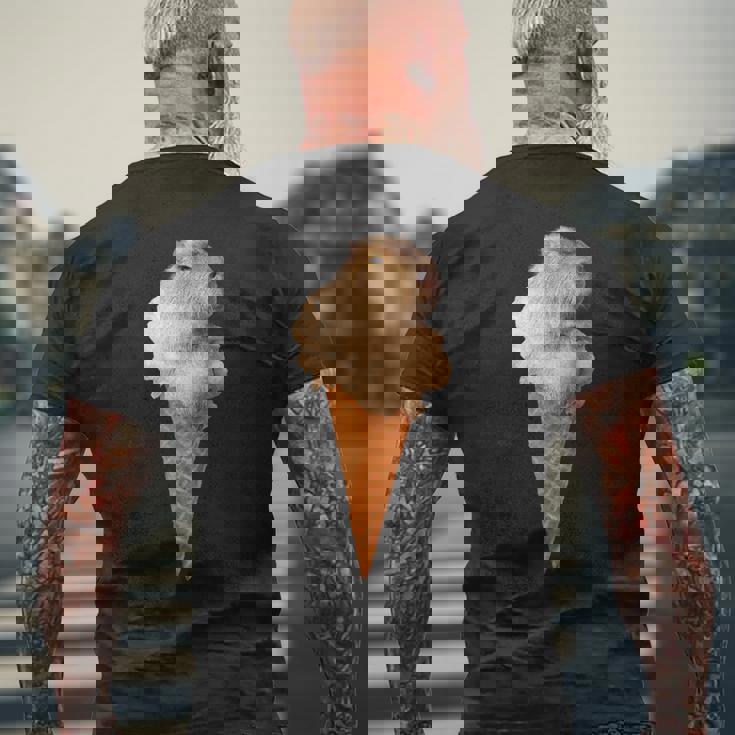 カピバラ アイスクリーム コーン おもしろ かわいい メンズTシャツ バックプリント 高齢者への贈り物