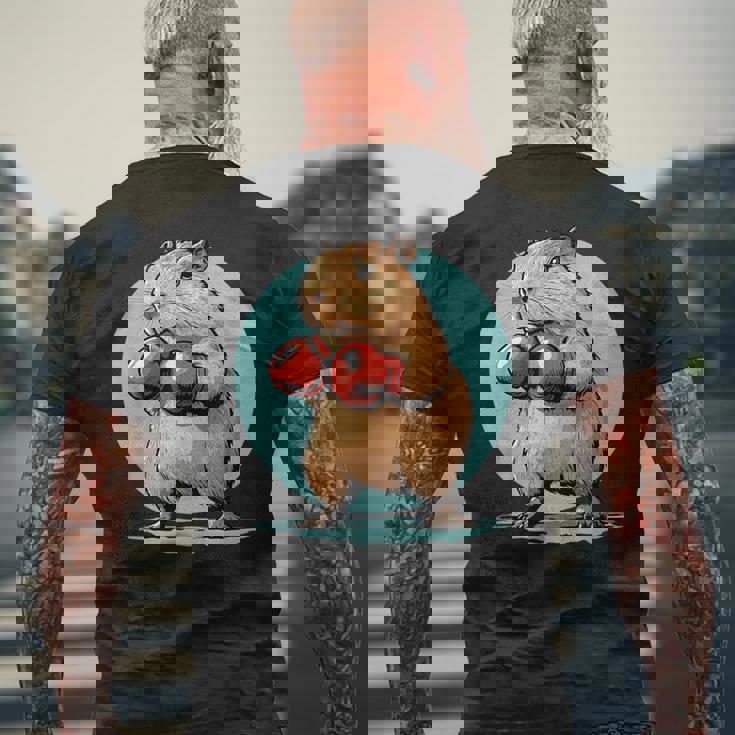 カピバラボクシングチャンピオン 千と千尋の神隠し メンズTシャツ バックプリント 高齢者への贈り物