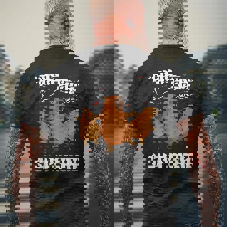 カピバラ好きファニーパラパラカピバラ メンズTシャツ バックプリント 高齢者への贈り物