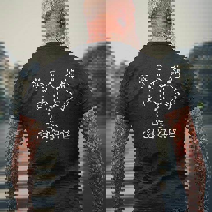 カフェイン分子 コーヒー カフェイン 化学構造 フォーミュラ ギフト メンズTシャツ バックプリント 高齢者への贈り物