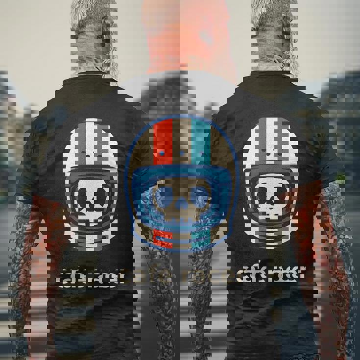 カフェレーサー トレンディ シンプル ヘルメット デザイン バイク メンズTシャツ バックプリント 高齢者への贈り物