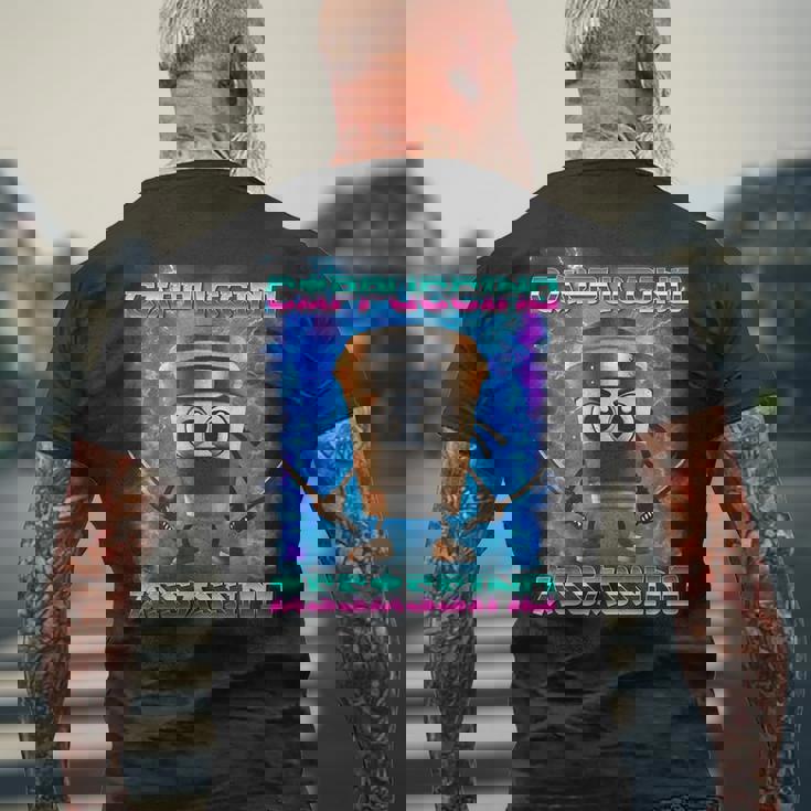 カプチーノ アサシーノ イタリアン ブレイン ミーム インターネットミーム メンズTシャツ バックプリント 高齢者への贈り物