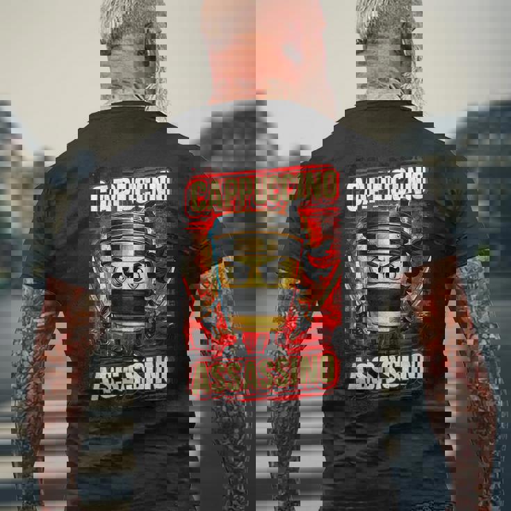 カプチーノ アサシーノ イタリアン ブレイン ミーム 日本語 忍者 メンズTシャツ バックプリント 高齢者への贈り物