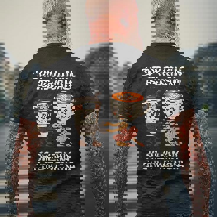 カプチーノ アサシーノ バレリーナ イタリアン ブレイン ミーム キッズ メンズTシャツ バックプリント 高齢者への贈り物