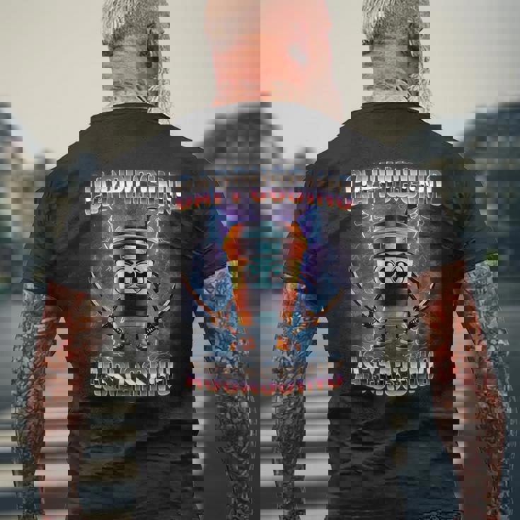 カプチーノ アサシーノ ブレイン ロート イタリアン ミーム メンズTシャツ バックプリント 高齢者への贈り物