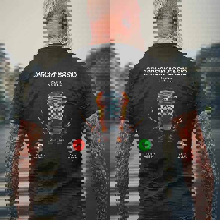 カプチーノ アサシーノ 呼び出し ブレイン イタリア ブレイン ミーム メンズTシャツ バックプリント 高齢者への贈り物