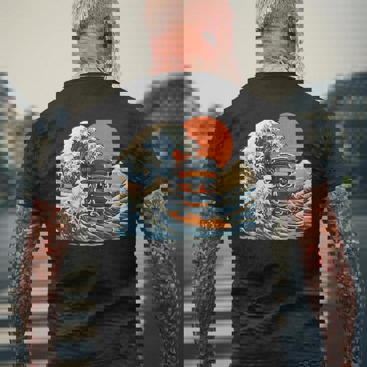 カプチーノ アサシーノ 和波 アート 忍者 コーヒー好き メンズTシャツ バックプリント 高齢者への贈り物