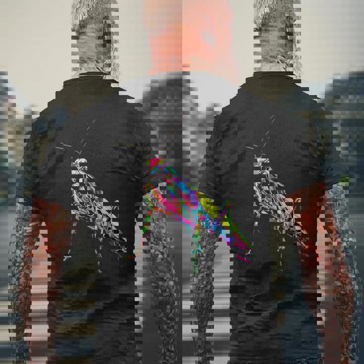 カマキリ カマキリ類 昆虫学 カマキリ メンズTシャツ バックプリント 高齢者への贈り物