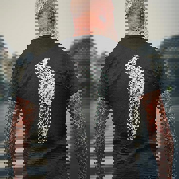 カメレオン 爬虫類 モチーフ カラフル テラリウム カメレオン メンズTシャツ バックプリント 高齢者への贈り物