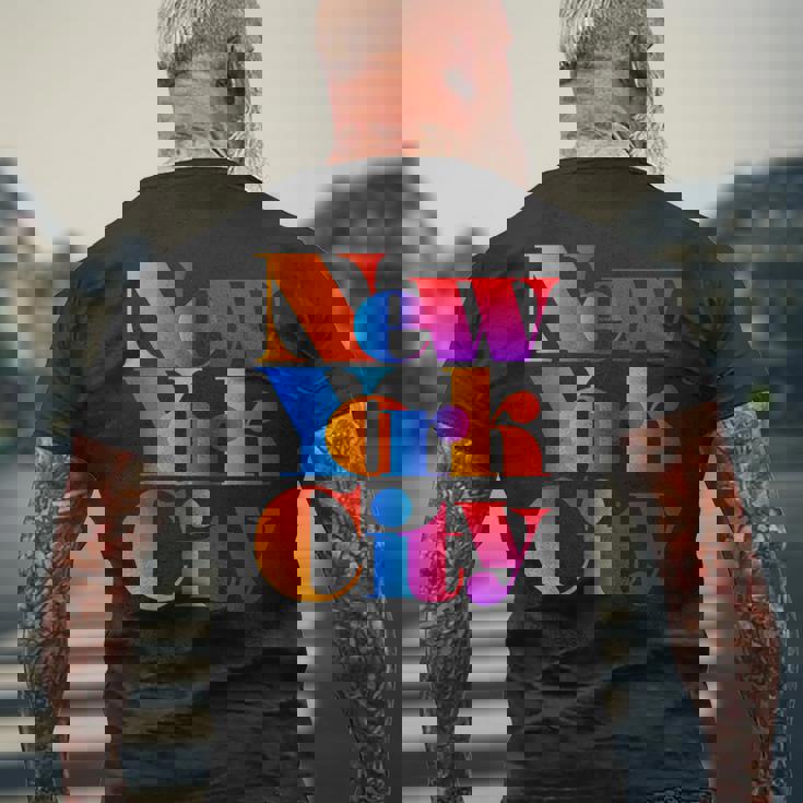 カラフルなニューヨークシティファッショングラフィックtシャツ、ニューヨーク市 メンズTシャツ バックプリント 高齢者への贈り物