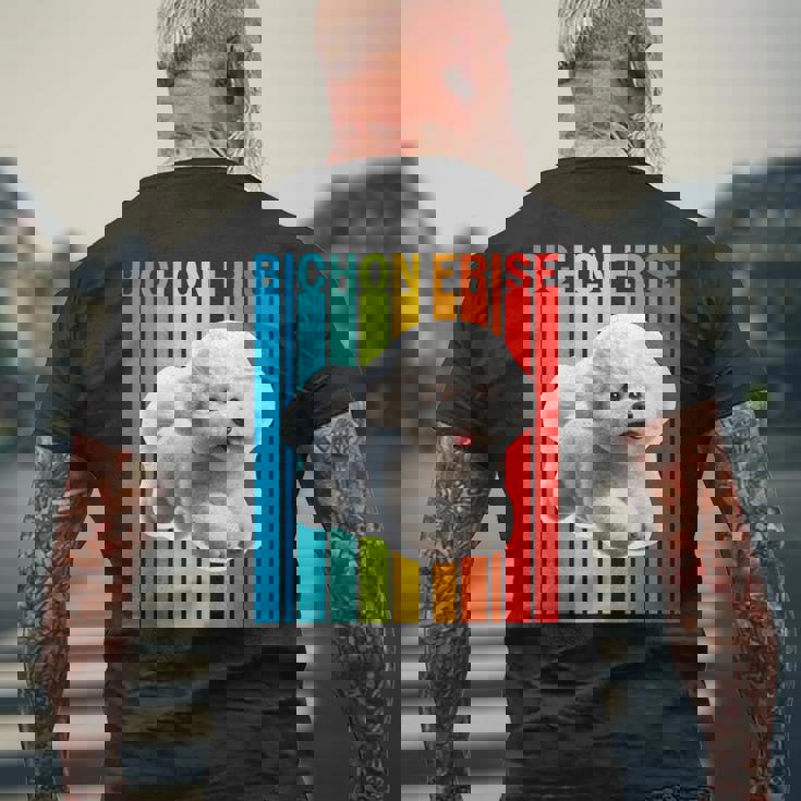 カラフルなビションフリーゼ メンズTシャツ バックプリント 高齢者への贈り物