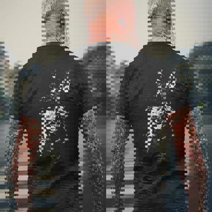 カラヴァッジョ・バロックの画家-キリストの埋葬 メンズTシャツ バックプリント 高齢者への贈り物