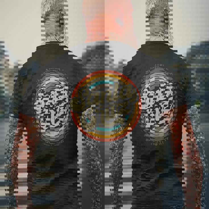 カリフォルニア州サンタクルーズシュタット ヴィンテージ レトロ メンズTシャツ バックプリント 高齢者への贈り物