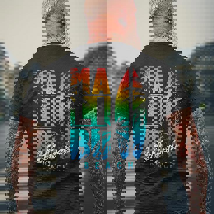 カリフォルニア州マリブビーチ メンズTシャツ バックプリント 高齢者への贈り物