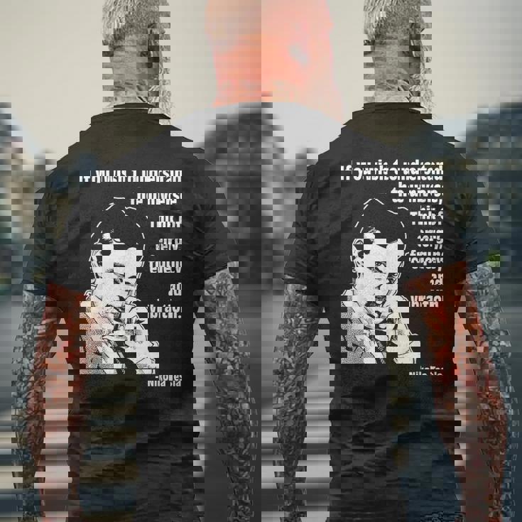 カルバン・ミラtシャツ ニコラ・テスラ メンズTシャツ バックプリント 高齢者への贈り物