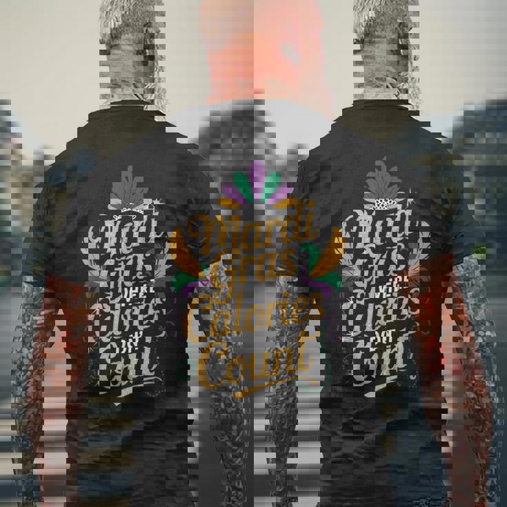 カロリーがカウントされないマルディグラ メンズTシャツ バックプリント 高齢者への贈り物