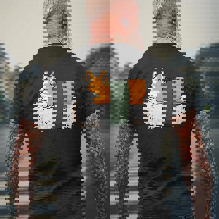 カワイイ かわいい 寿司 コーギー コーギー好き メンズTシャツ バックプリント 高齢者への贈り物