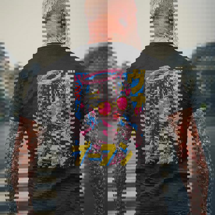 カワイイ ストリートウェア ヒップホップ Hip Hop サイバーパンク エンジェル テックウェア マンガ アニメ メンズTシャツ バックプリント 高齢者への贈り物