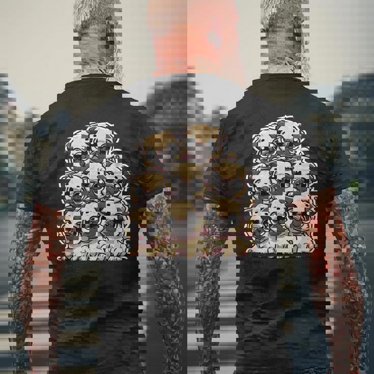 カワイイアニメ パグ 犬 キッズ ガールズ メンズTシャツ バックプリント 高齢者への贈り物