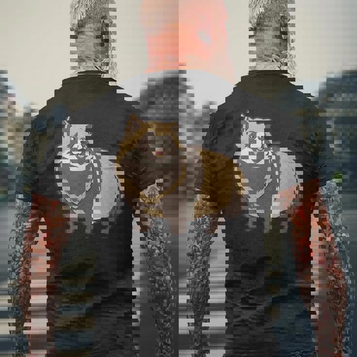 カワイイタヌキ メンズTシャツ バックプリント 高齢者への贈り物